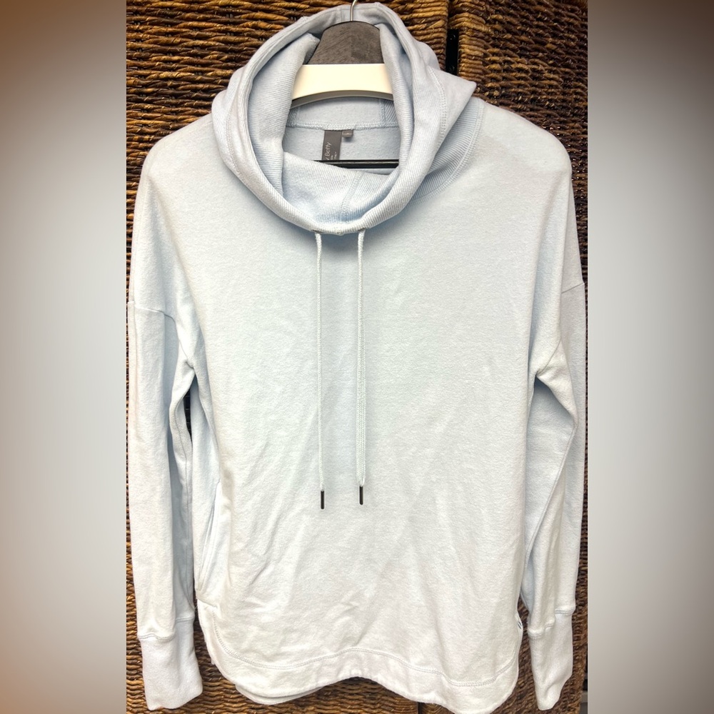Sweat Betty- Light Blue pullover long sleeve shirt- Size:‎ Small, thumb holes